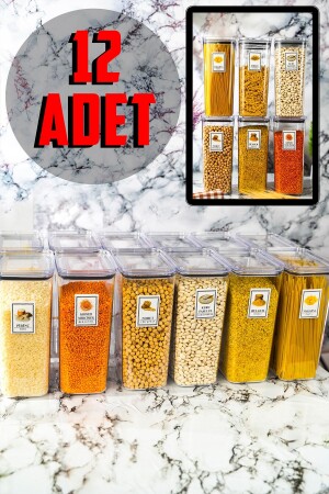 12-teiliges, beschriftetes, rechteckiges Mica-Aufbewahrungsbehälter-Set in Jumbo-Größe – 2900 ml Super-Set 321587945865 - 2