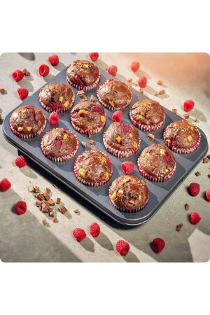 12-teiliges feuerfestes Tablett für Cupcake-Mini-Käsekuchen und Muffin – Kuchen-, Keks-, Kuchen- und Muffinform - 4