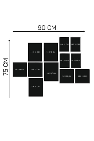 12-teiliges Holzgemälde-Set – Grüne Blätter, MDF-Wanddekoration für Wohnzimmer, Wohnzimmer, Schlafzimmer, 90 x 75 cm - 6