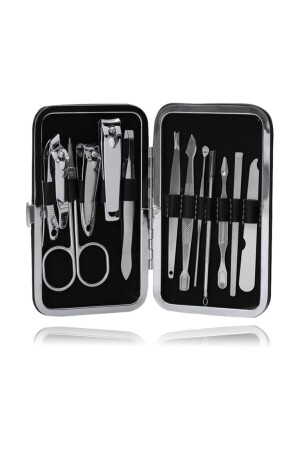 12-teiliges Maniküre-Pediküre-Hand-Zehen-Nagelknipser-Set, Maniküre-Set mit stilvoller Tasche - 5