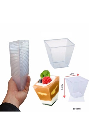 ميني ميكا بلاستيكي مربع حاوية مكعب عرض القوطة 120 سي سي 25 قطعة - 14Süs