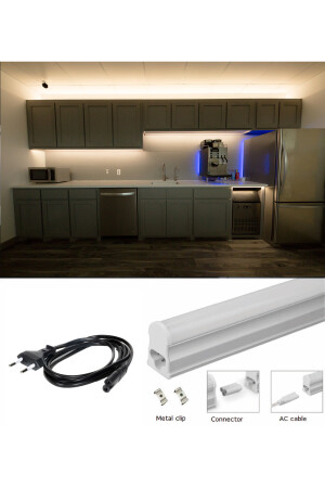 120 cm Küchenarbeitsplatten-Beleuchtungsset – mit Schalter – anschließbar (1,5 m Steckerkabel) T5-120-F - 2
