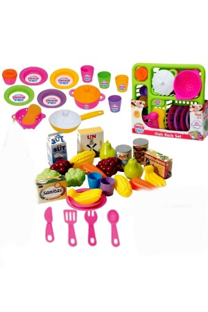 مجموعة من الأطباق و الأطباق + مجموعة من الفواكه والخضروات الصفراء مجموعة من اثنين من ألعاب المنزلية 1236YYHH - SAZE