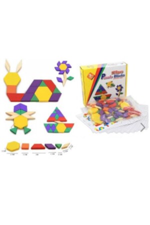 125 Parça Ahşap Eğitici Tangram Puzzle Blok Seti 8695656596261 - 2