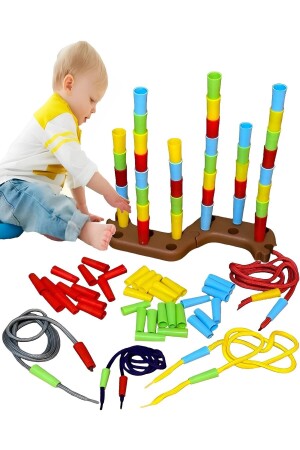 م.ن.ز-توي 126 قطعة برج ترتيب اللعبة القيود الأنابيب الألوان الإدراك المتحركية مهارات بناء الكتل اللعبة الذكاء - Hyd