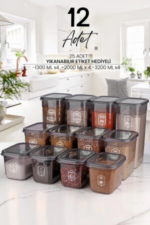 MNZ-12 - قطعة مع علامة المولى مستطيل مخزن تخزين الطعام مجموعة - Kitchen Life
