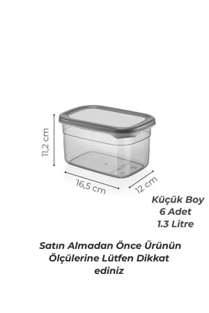 12'li Etiketli Moly Dikdörtgen Saklama Kabı Seti 1300ml Kapaklı Kahvaltılık - Çoklu Set Yapılabilen MCH08825 - 9