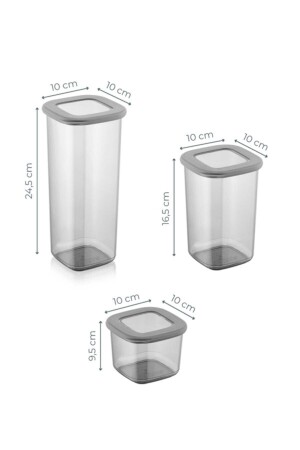 12'li Vakumlu Silikon Kapaklı Mega Erzak Saklama Kabı Seti - 4x(0.65 Lt - 1.3 Lt - HMNV-12ANTRASIT-AK768 - 8