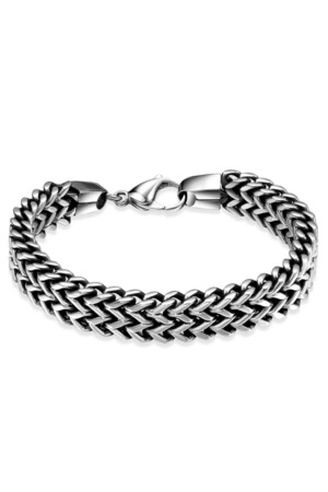 12mm. Dickes Herrenarmband aus grauem Stahl dp93 - 1