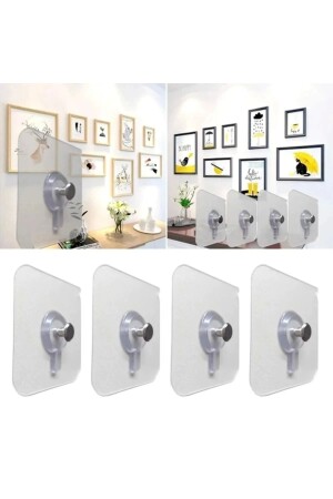 12Pcs Super Stark Kleberahmen Bild Aufhänger Klebe Aufhänger Edelstahl Küche Badezimmer Home Du - 3