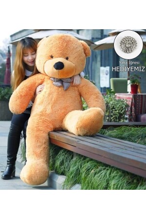 (مـنز) - دبّي (تيدي) الكبير مع ربطة قوس (براون) 130 سم - Pandamkee