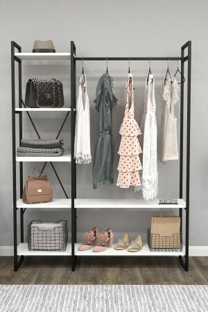 المجموعة المعدنية، الأجزاء المعدنية، الأبيض، الموضة المفتوحة، المنظمة، المعلق 130*170*34 سم NLM09032020ED1 - Mobitopya