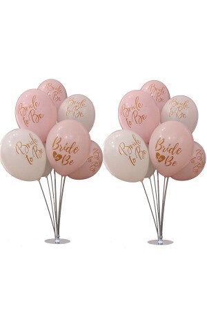 14 Bride To Be Balon - 2 Balon Standı Bekarlığa Veda Masa Üstü Dekor Süs Standı - Parti Dolabı
