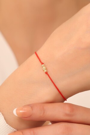 14 Karat Gold Red String 3 Dorica-Armband - 6