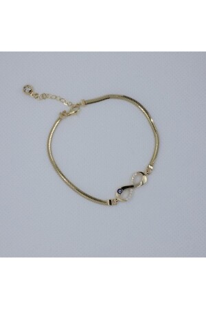 14 Karat Goldstein Infinity Evil Eye Damenarmband OB-27 - 4