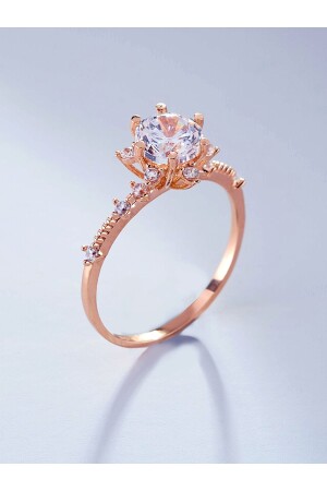 14 Karat Roségold-Lotusblumen-Solitärring - 1