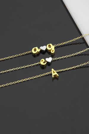 14-karätig vergoldete Damen-Halskette aus 925er-Sterlingsilber, dreidimensionaler Buchstabe B-Halskette-tk ONQOMR1305 - 3