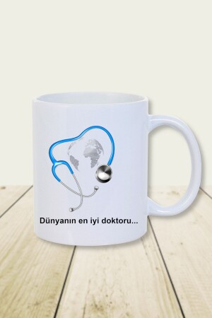 14 Mart Tıp Bayramına Özel Dünyanın En Iyi Doktoru Tasarımlı Hediyelik Kupa Bardak - Burak Baskı Tasarım