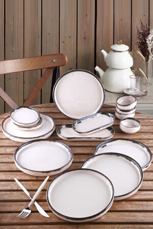 14-teiliges, stapelbares Frühstücksschalen-Set für 6 Personen, vulkanisch, rotbraun, vergoldet, leuchtende Farben - Kitchen Box