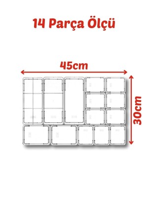14 Parça Çekmece İçi- Çok Amaçlı Düzenleyici Organizer Seti - 5