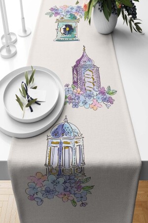 منز-رنير رمضان شمعة النمط السودية النسجة 140 * 40 سم رمضان كريم - Pilloveland