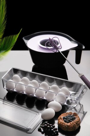 14'lü Kapaklı Maxi Yumurta Saklama Kabı Şeffaf NDY-N44-1 - 2