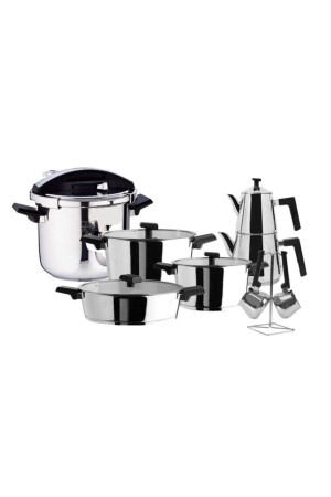 مجموعة من أدوات الطبخ المعدنية الراقية 15 قطعة 04STY003981 - Porland