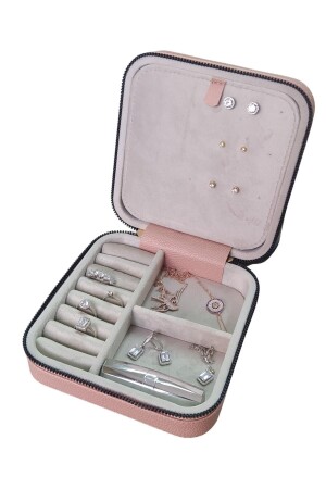 الجلد المزخرف (قضية خشبية) متوسط الحجم المجوهرات، حقيبة السفر والمجوهرات، مسحوق الصندوق (15 × 15 سم) AKM-02PUDRA - ÖZER KUTU