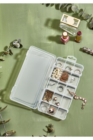 15 Fächer Mini-Schmuckschatulle Organizer Transparent Organ-2021 - 2