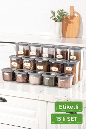 15 قطعة مربعة مع علامة MNZ مخزن تخزين الغذاء مجموعة 5x ((0.55 لتر، 1.2 لتر، 1.75 لتر) الأنتراكيت فوليكاريسيك15 - Vienev