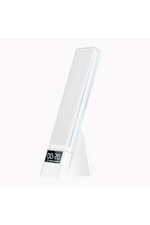 15 W kabellose Lade-LED-Leuchte, faltbare Tischlampe mit Digitaluhr, Weiß 35278 - 1