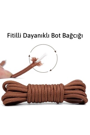 150 Cm Siyah Yuvarlak Bot Bağcığı- Fitilli Dayanıklı Sağlam Bağcık- Ayakkabı Bağcığı Bağı Ipi - 4