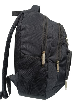 1501 Schwarzer Mittelschulrucksack mit 4 Fächern, wasserdichtem Laptopfach - 3