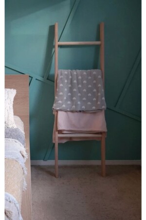 سلم سقف خشب صلب من الخشب المُثبت مع خطوات دائرة 150x42 سم خشب الصنوبر الطبيعي 250701 - pinoxi