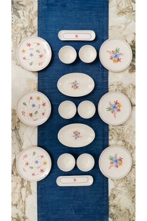 (منز داليا) البورتسلين 16 قطعة وجبة الإفطار المخصصة لـ 6 أشخاص - Heda Porselen