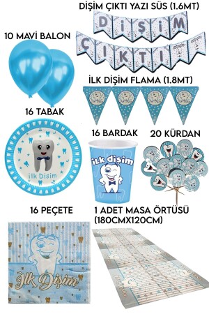 يوم القمح من أسنان الزرقاء أصل أول أسنان لي أزياء الحفلة لـ 16 شخص - Parti Dolabı