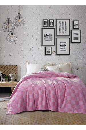 16 Renk Çok Amaçlı Çift Kişilik Pike- Koltuk Örtüsü 220 X 230 Cm - Dama Desenli - Luxtex