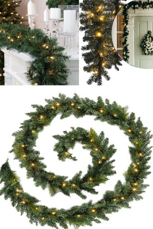 160 cm Neujahrsbaum-Kiefernzweig-Girlande, dekorative LED-Tageslicht-Neujahrsdekoration, Ornamente (1,60 Meter) 271020221700 - 1