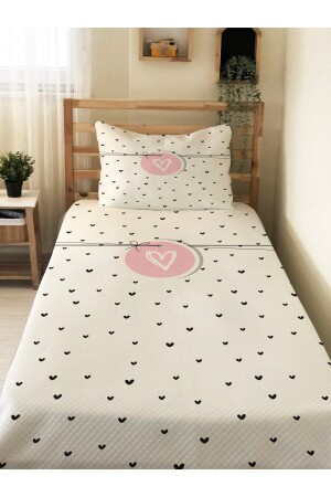 قلوب من النمط الطفل والأطفال طباعة واحدة بيك مجموعة 160x230 أبيض 82495 - Evmila