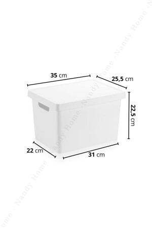 17 Liter. Box mit Deckel 3 Stück Weiß NDY-EP-4113-3 - 3