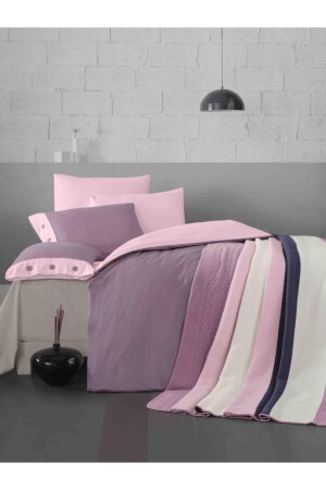 مـنـز - أكريليـك خيط بطانية مجموعة مزدوجة مسحوق وردي 17566 - Luoca Patisca