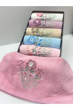 مجموعة من 6 مجموعة من الزهور المصنوعة من اليدين 3D المصنوعة من الاختراقات المعدنية المعدنية 50x90 مجموعة من اليدين والوجههم الممسح B - AYHANHOME