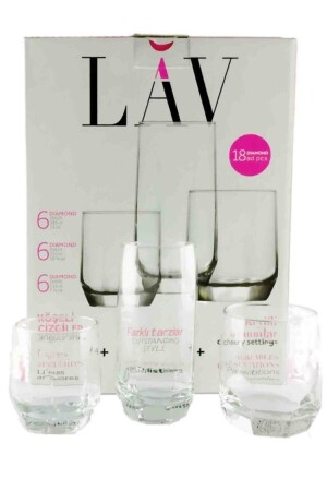 م.ن.ز-الماس 18 قطعة زجاجي مجموعة 18 قطعة 8692952003813 - Lav