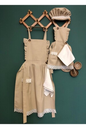 فرشاة من ألوان بيج وفرشات مفصلة المطبخ المزدوج للأم وابنتها فرشاة 18 شهر - 4 سنوات TYC00138004830 - Hayalperest