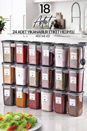 مجموعة من 18 صناديق زيتور مع علامة ومعطفات 400 مل - صناديق زيتور MCH10510 - NESS HOME