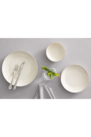 (منتز تورينو) عشاء البورتسلان مجموعة 18 قطعة لـ 6 أشخاص فضة 10034070 - English Home