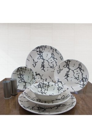 مـنـز-السودـي المـرمر 18 قطعة عشاء مجموعة 6 أشخاص 8681349098761 - Arna Porselen