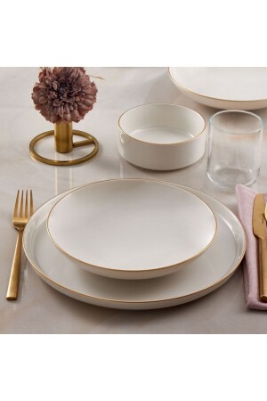 (منتز-بيلباؤ) 18 قطعة عشاء مجموعة لـ 6 أشخاص (الذهب) PR. 00000000GBSBLB18YT30GD - Güral Porselen