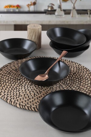 مـنـز-مات أسود هيتيت عشاء لوحة 18 سم 6 قطع ST042306F956A000000MACD700 - Keramika