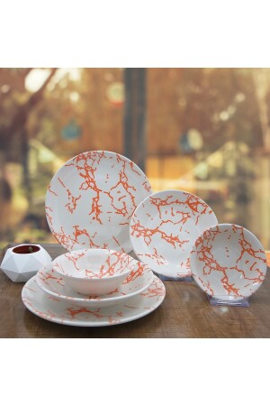 (منيز-ماربور 18 قطعة عشاء مجموعة 8681349098754 - Arna Porselen